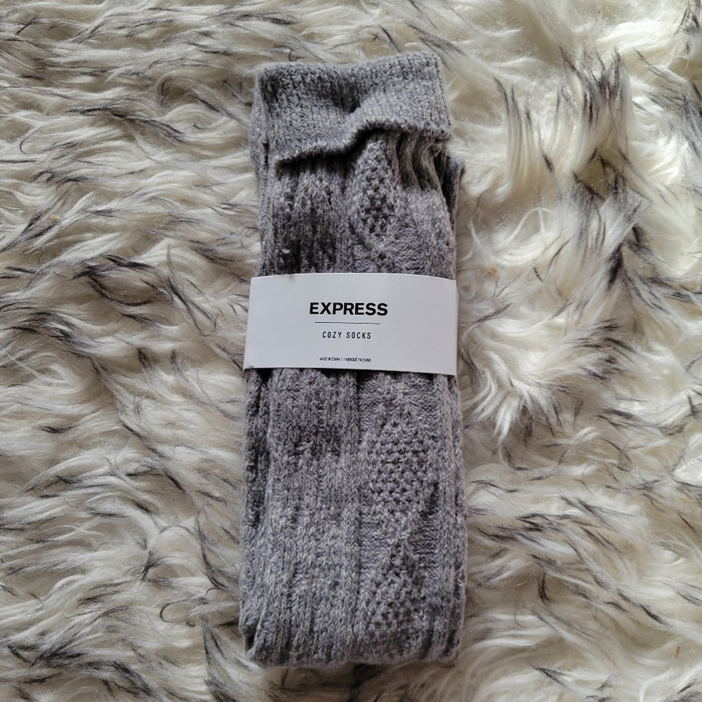 Express gray chunky cozy socks